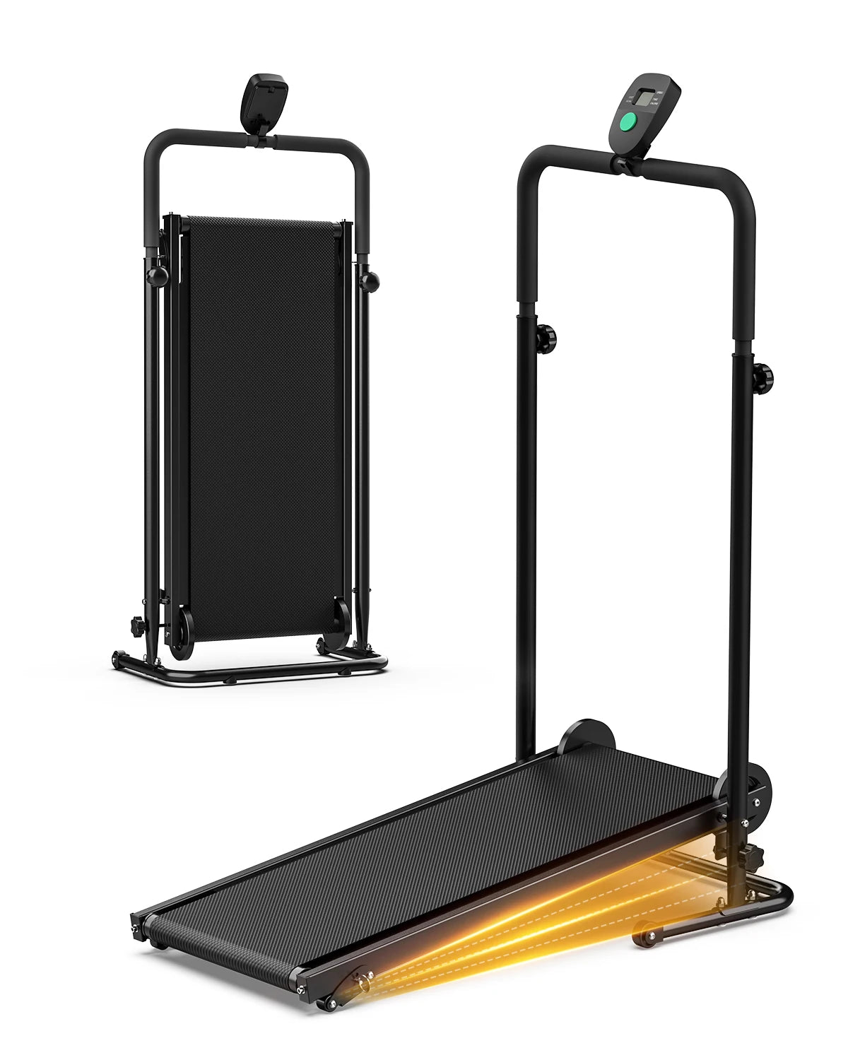 Akluer Non Electric Treadmill Motorless Foldable LCD Monitor Adjustable Incline