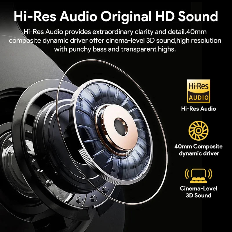QCY H3 Wireless Headphones Hi-Res Audio 60H Battery