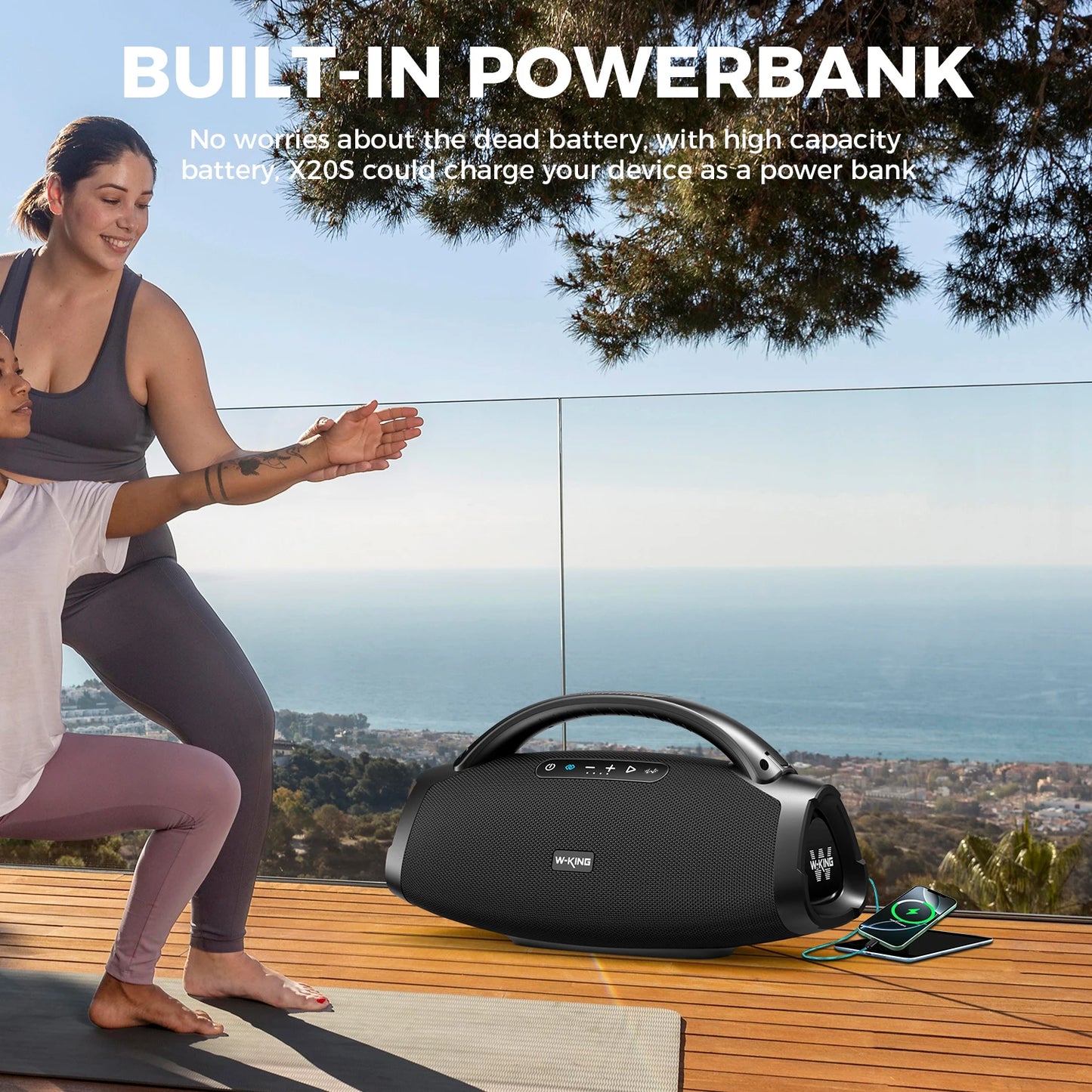 W-King X20S 140 Watt Bluetooth Speaker With Strap