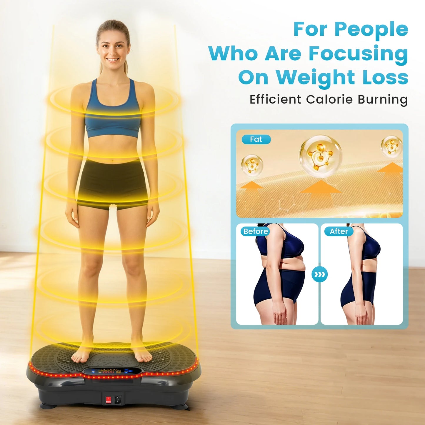 Smart Vibration Plate Exercise Machine Deep Muscle Full Body Fitness Platform