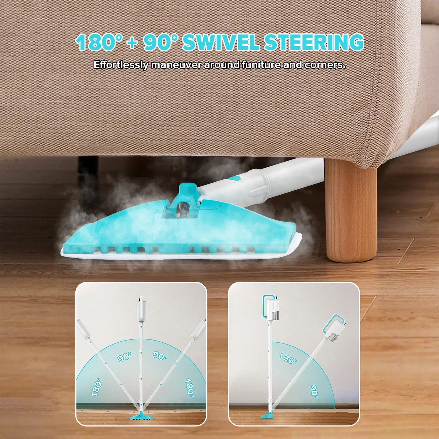 Yisora F1 Steam Mop With Rapid Heat And Detachable Handle