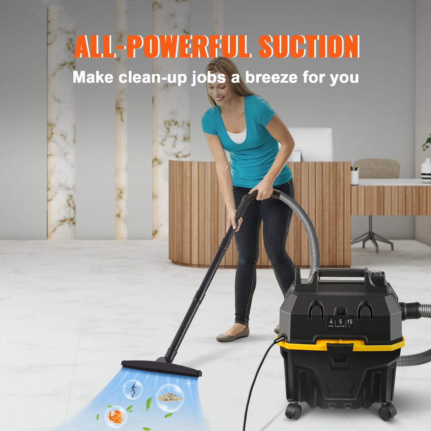 SucceBuy Portable Wet Dry Vacuum Cleaner 1200W Strong Suction Blower