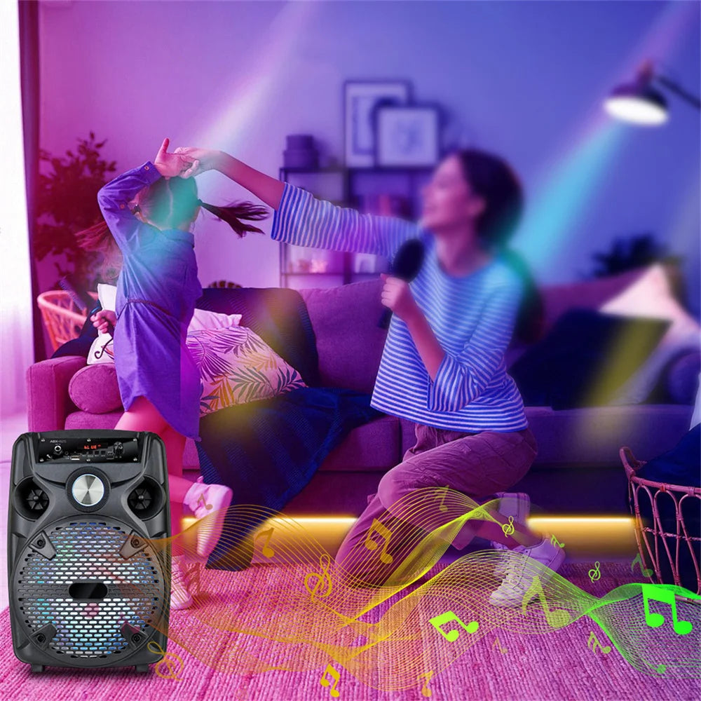 CURUK Portable Bluetooth Party Speaker Subwoofer Stand Rechargeable RGB Lights