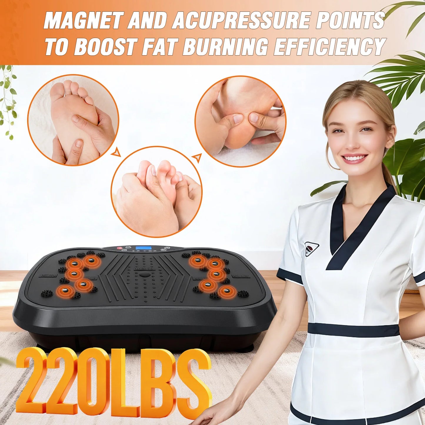 Portable Vibration Plate Exercise Machine Full Body Workout Weight Loss