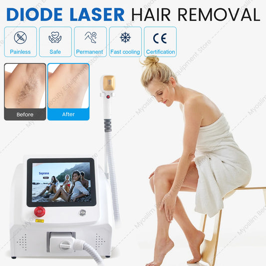 Myoslim 808nm Diode Laser Hair Removal Machine Ice Painless Cooling