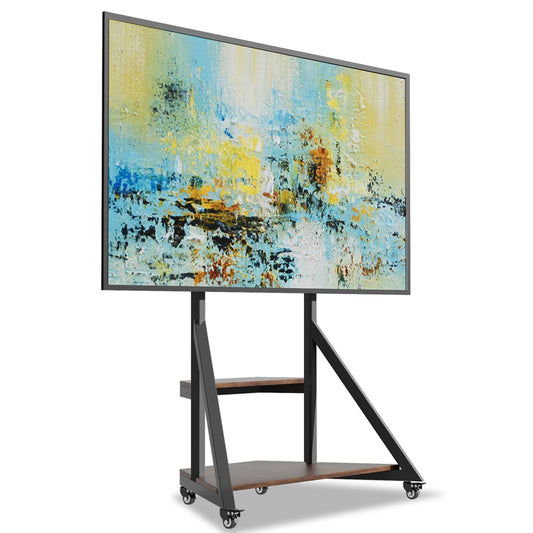 Unho Adjustable Height Rolling Floor Stand Professional Grade TV Bracket