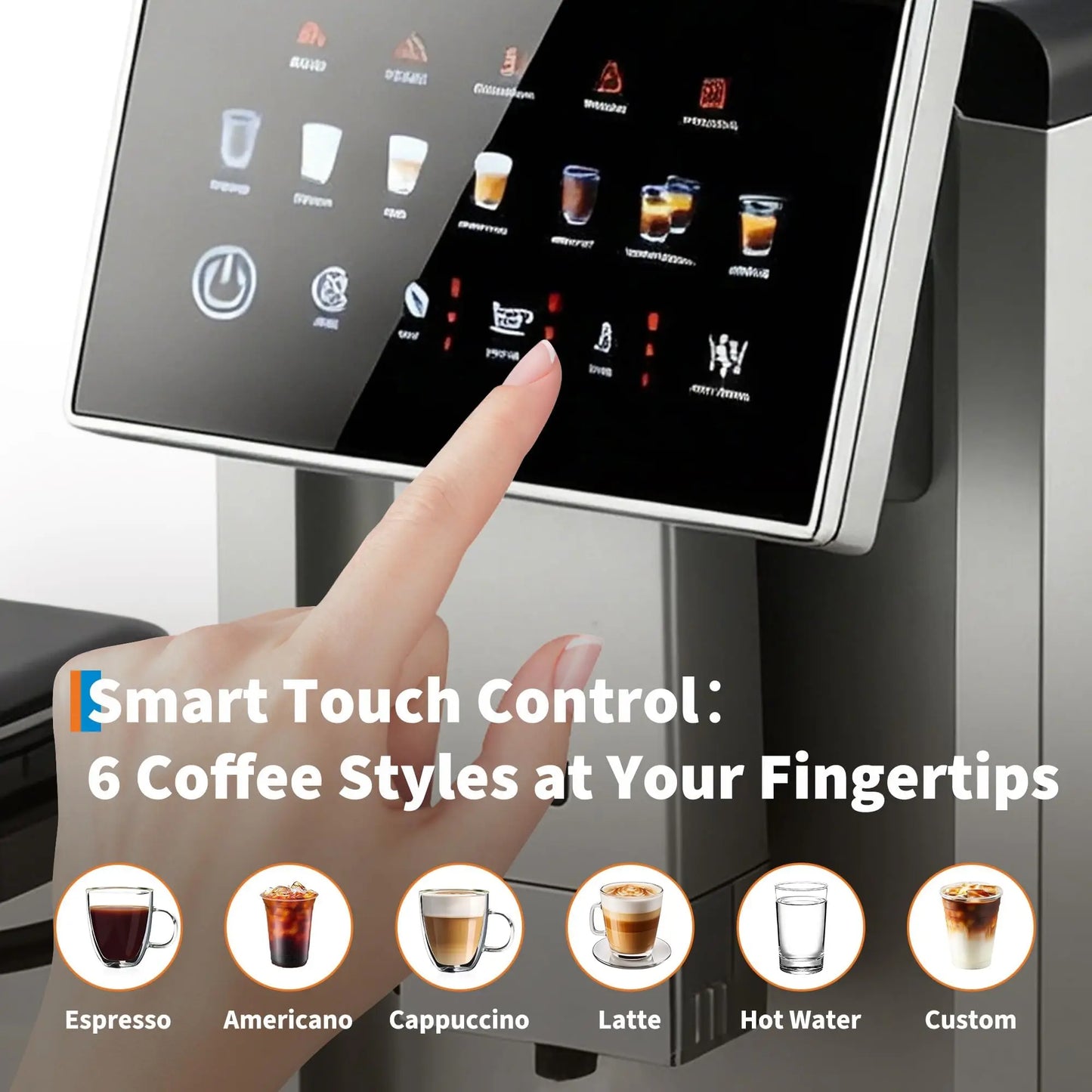 Adoolla Automatic Espresso Machine With Removable Grinder And Milk Frother