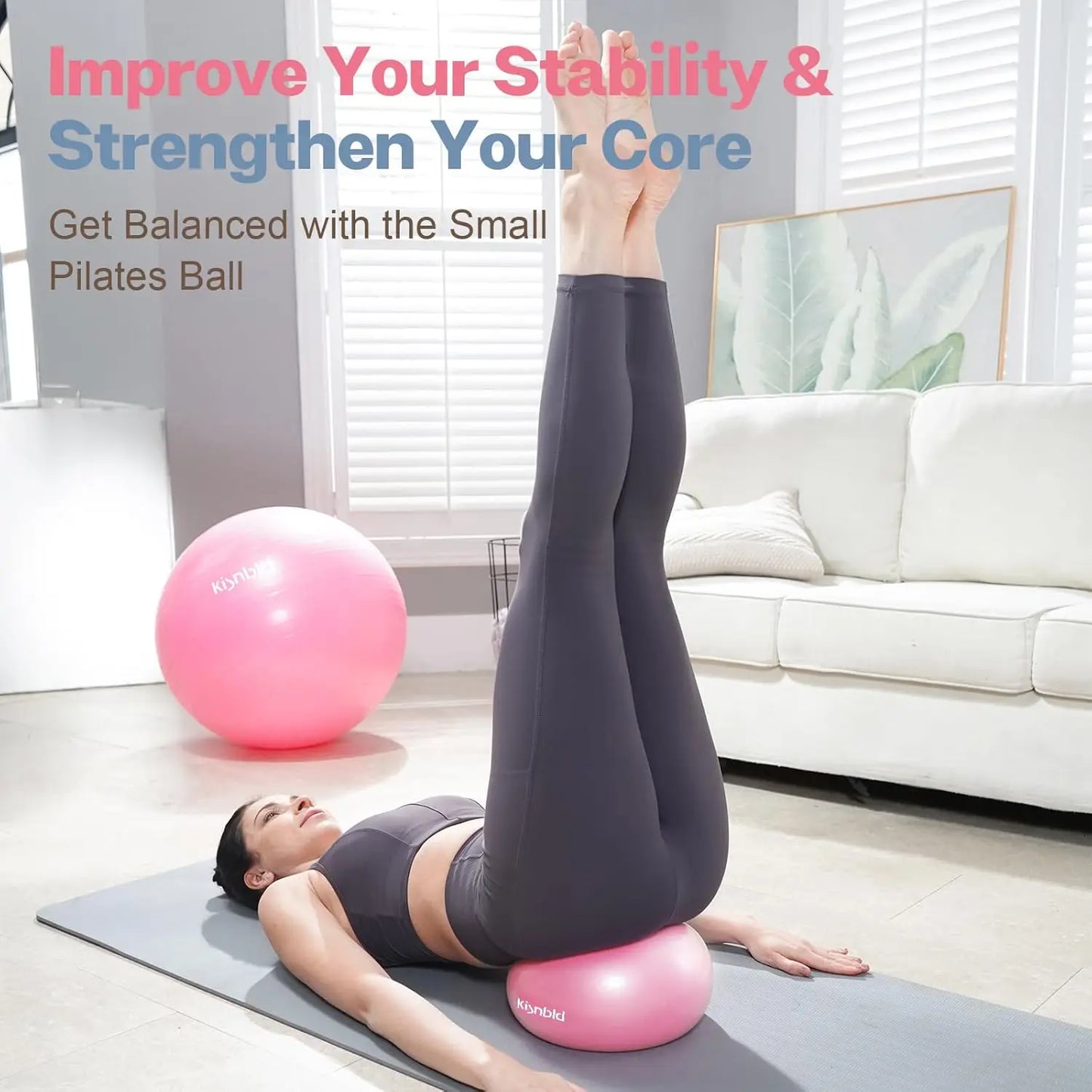 Kisnbld Mini Pilates Exercise Ball For Core Strength Home Gym