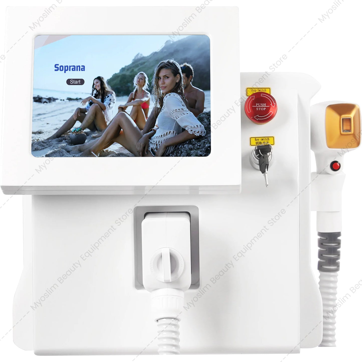 Myoslim 3 Wavelength Diode Permanent Hair Removal Machine Ice Cooling