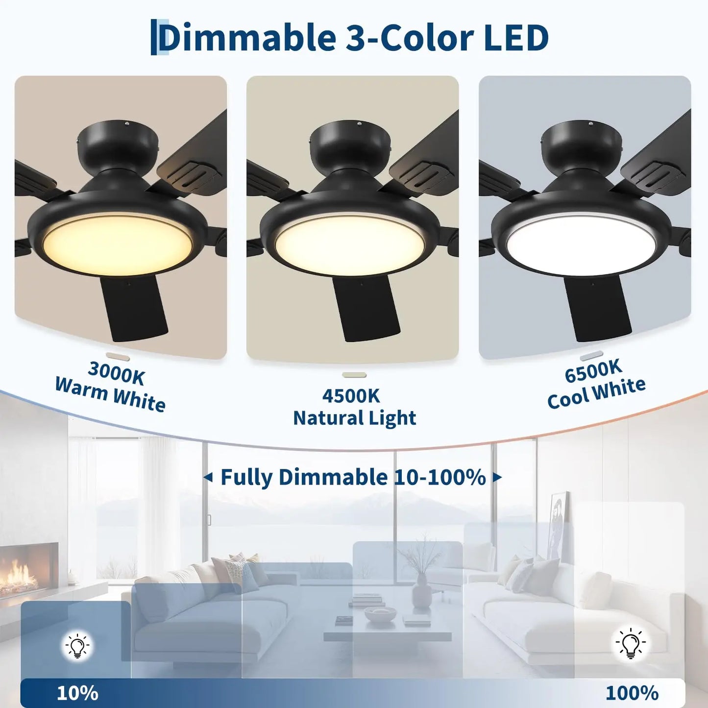 Adoolla Smart Ceiling Fan Lights Alexa WiFi Compatible Quiet Motor