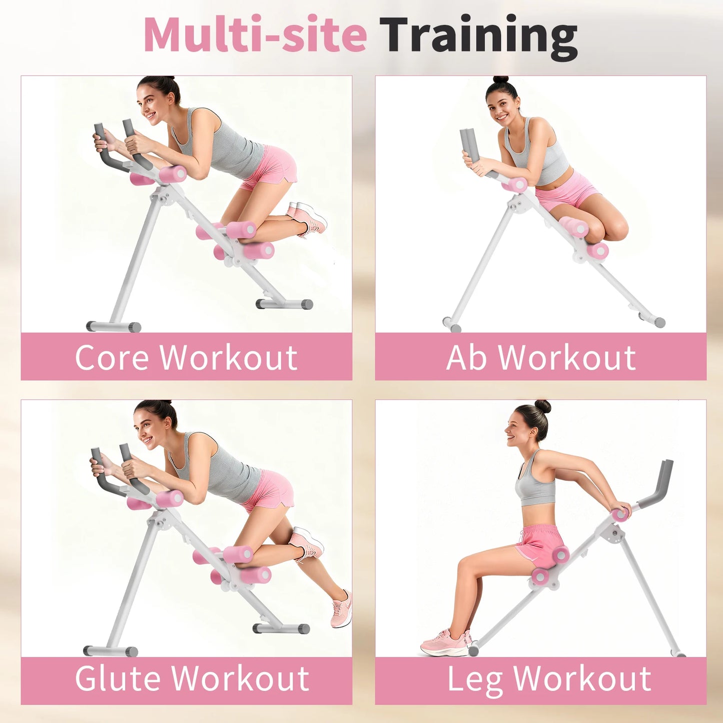 Foldable Abdominal Machine Core Workout Home Gym Equipment Waist Toner