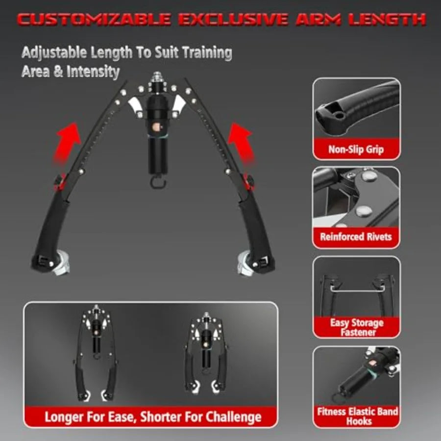 Adjustable Hydraulic Twister Arm Trainer Chest Workout With Ab Roller