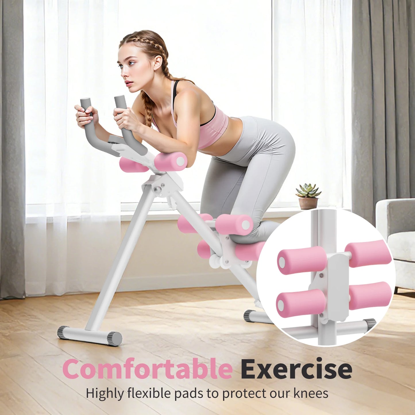 Foldable Abdominal Machine Core Workout Home Gym Equipment Waist Toner