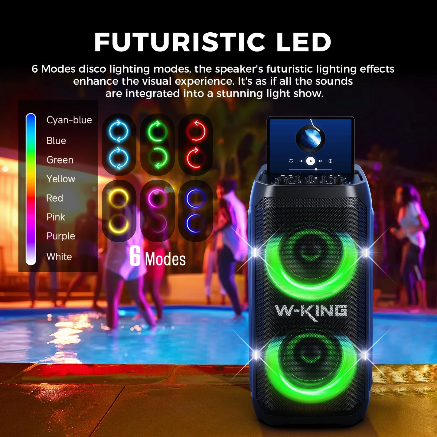 W-King T12 Portable Bluetooth Speaker With Wheels