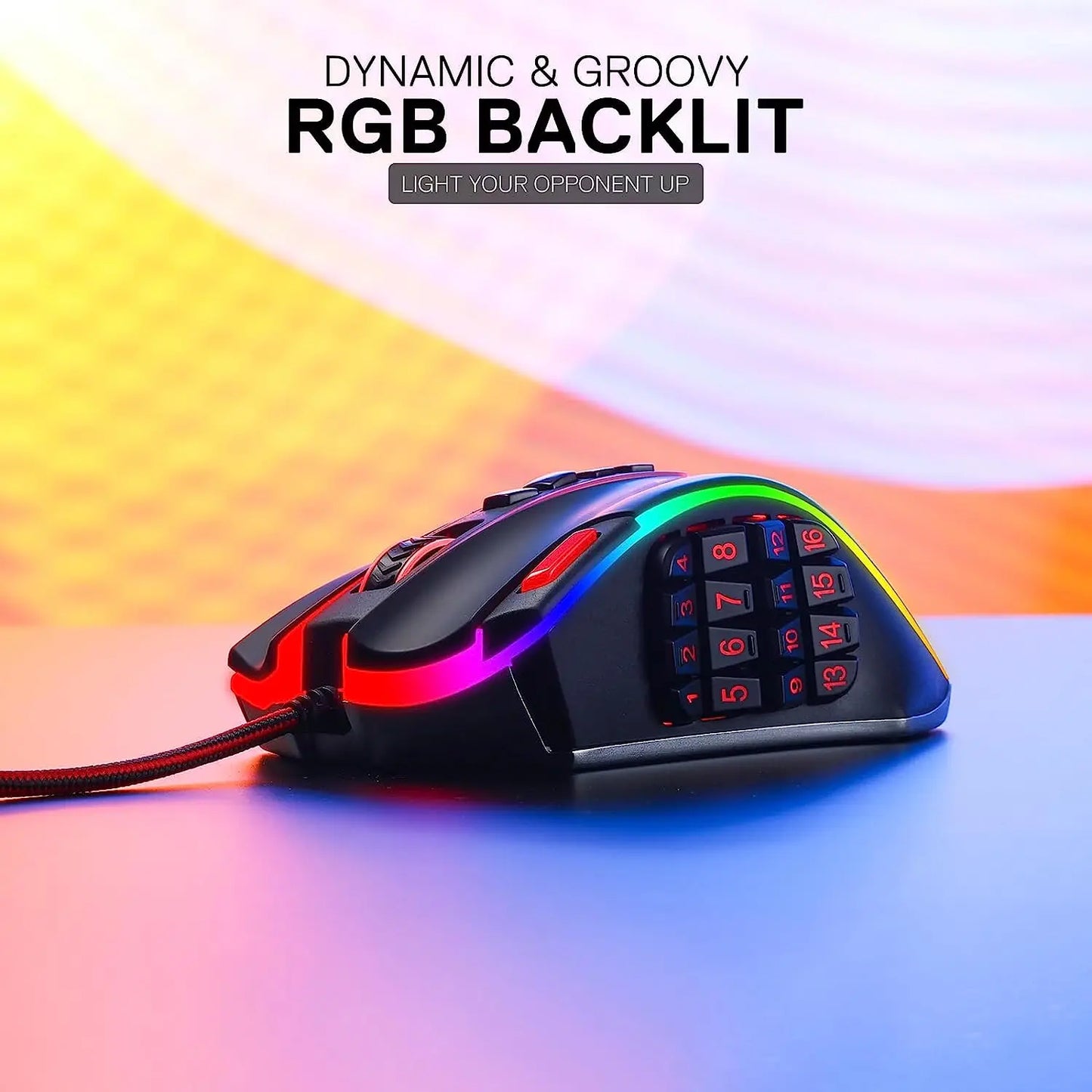 Redragon M990 MMO Gaming Mouse Wired RGB 23 Programmable Buttons