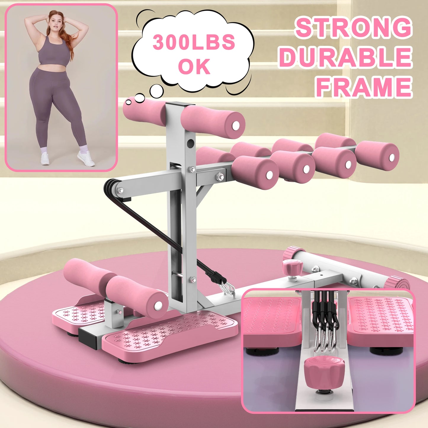 Deep Squat Machine With Resistance Bands For Glute Core Workout