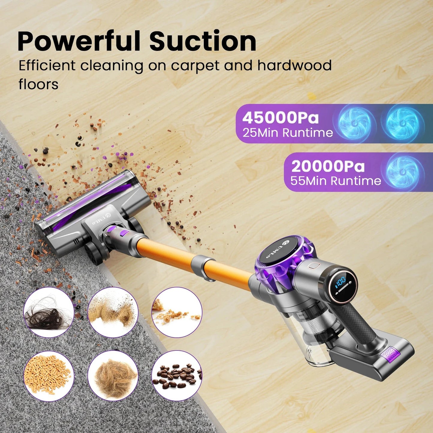 Inse S3P Cordless Stick Vacuum 45Kpa Handheld HEPA Self Standing
