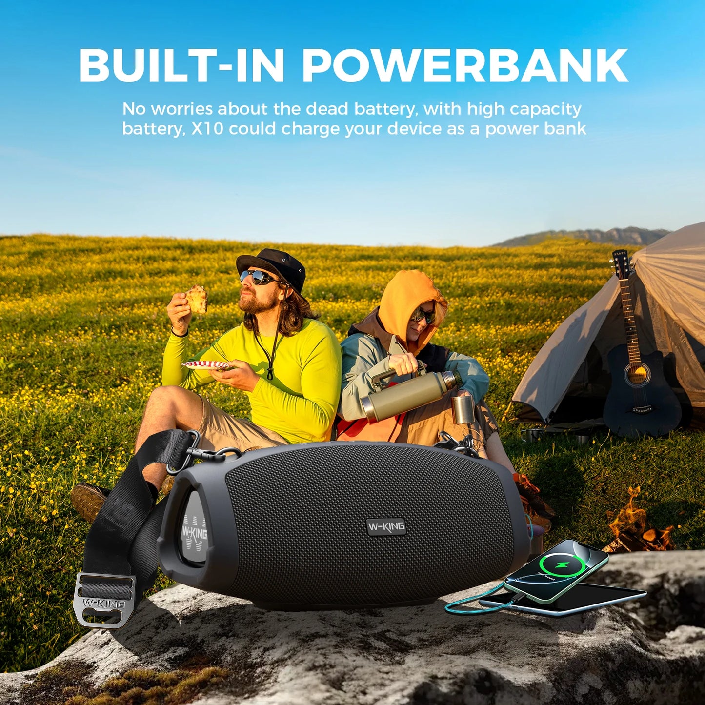 W-King X10 120W Bluetooth Speaker Portable Waterproof Outdoor Deep Bass