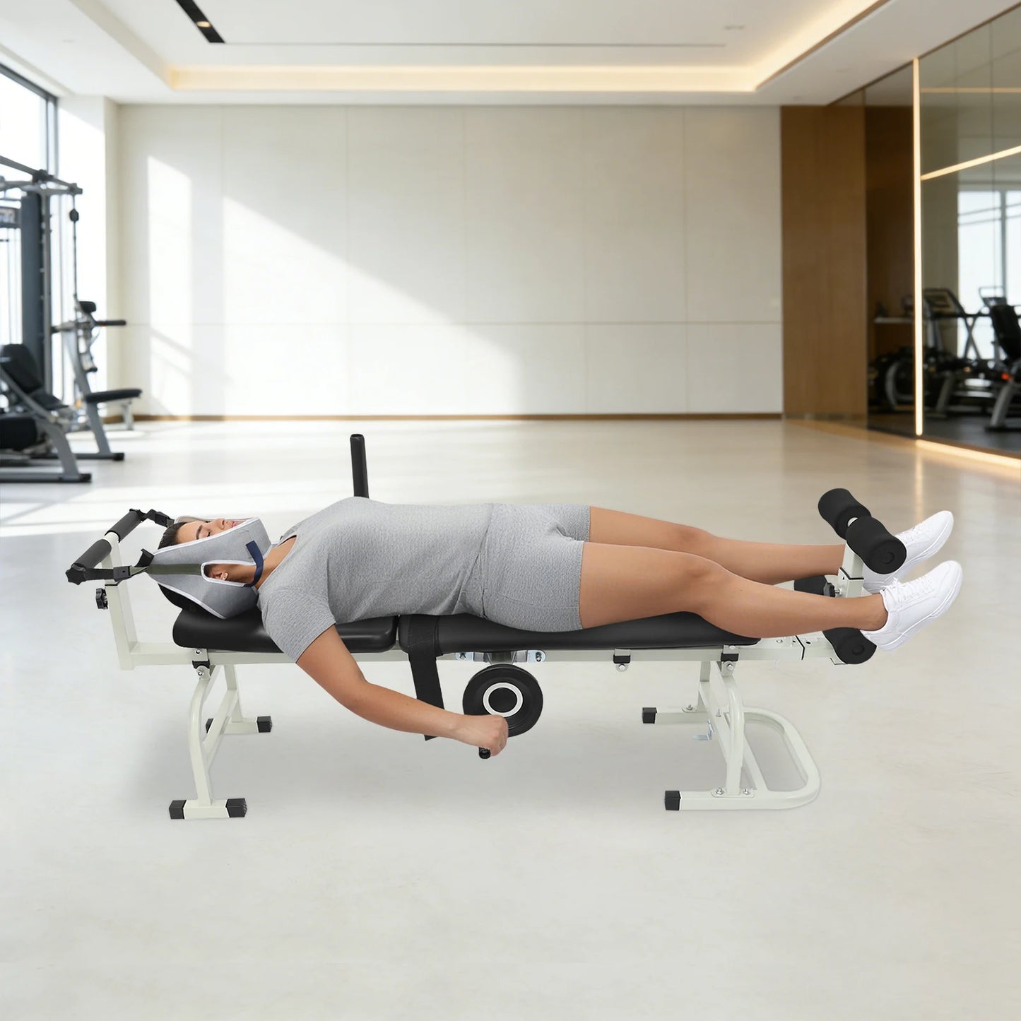 Multifunctional Cervical Neck Stretcher Lumbar Traction Decompression Bench