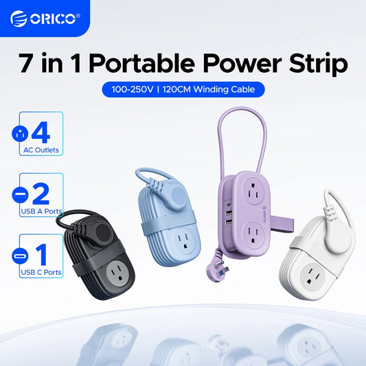 Orico 4 Outlet Power Strip 2 Usb Type C Overcurrent