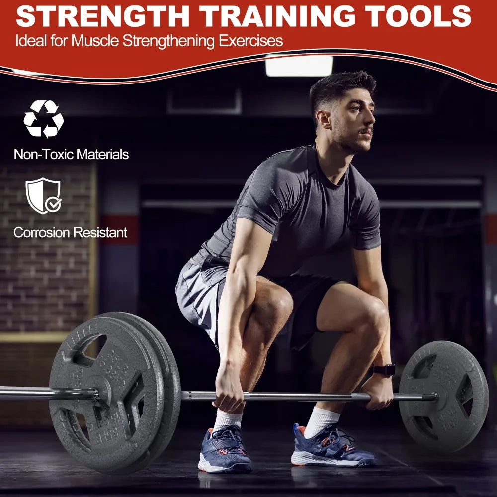 Signature Fitness Cast Iron Weight Plates For Strength Training