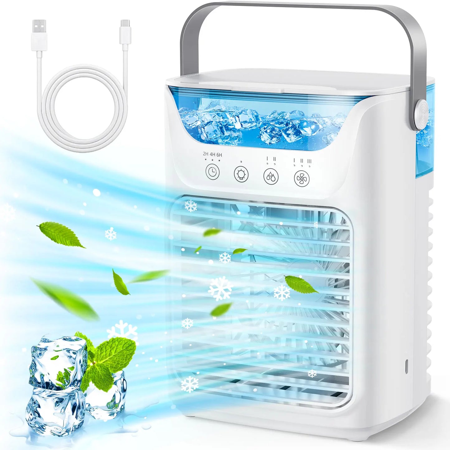 AFDEAL Portable Desktop Humidifier Fan Cooling Water Tank For Bedroom