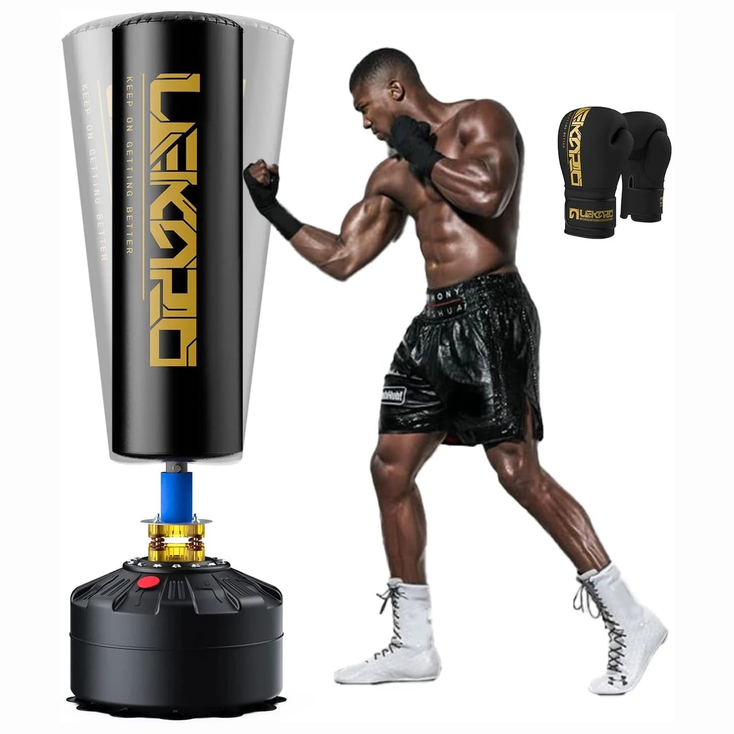 Lekaro Standing Boxing Post Sandbag With Suction Cup And Gloves