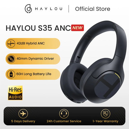 Haylou S35 ANC Wireless Bluetooth Over Ear Headphones 60H Playtime