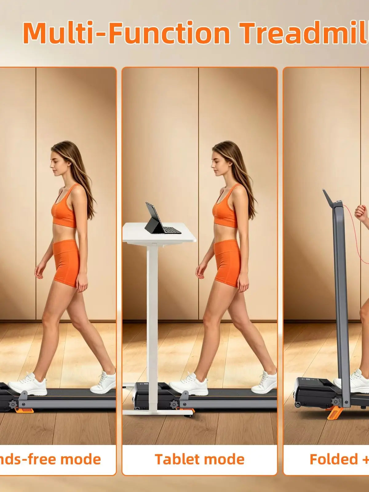 Foldable Indoor Treadmill With 3HP Motor And Manual Incline