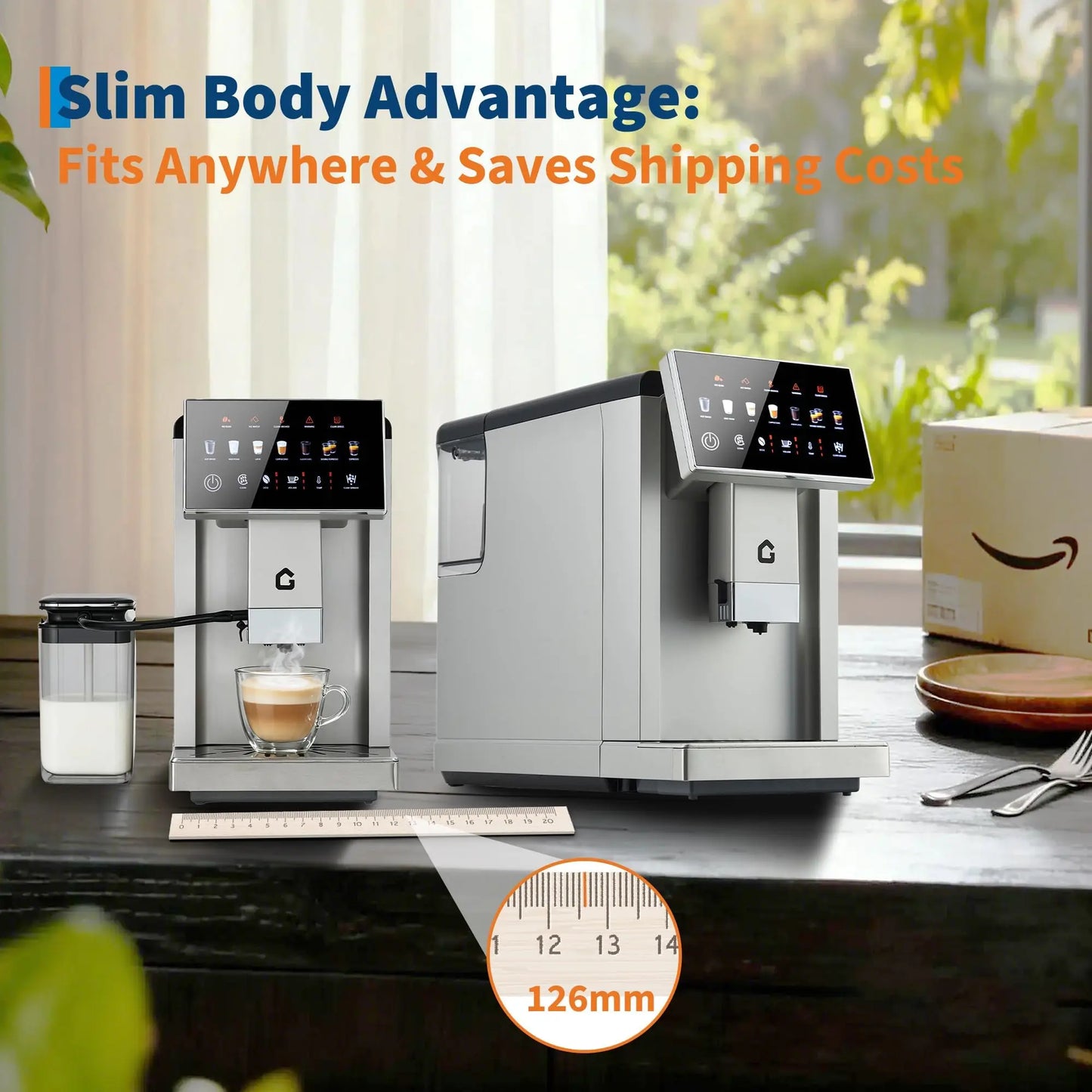 Adoolla Automatic Espresso Machine With Removable Grinder And Milk Frother