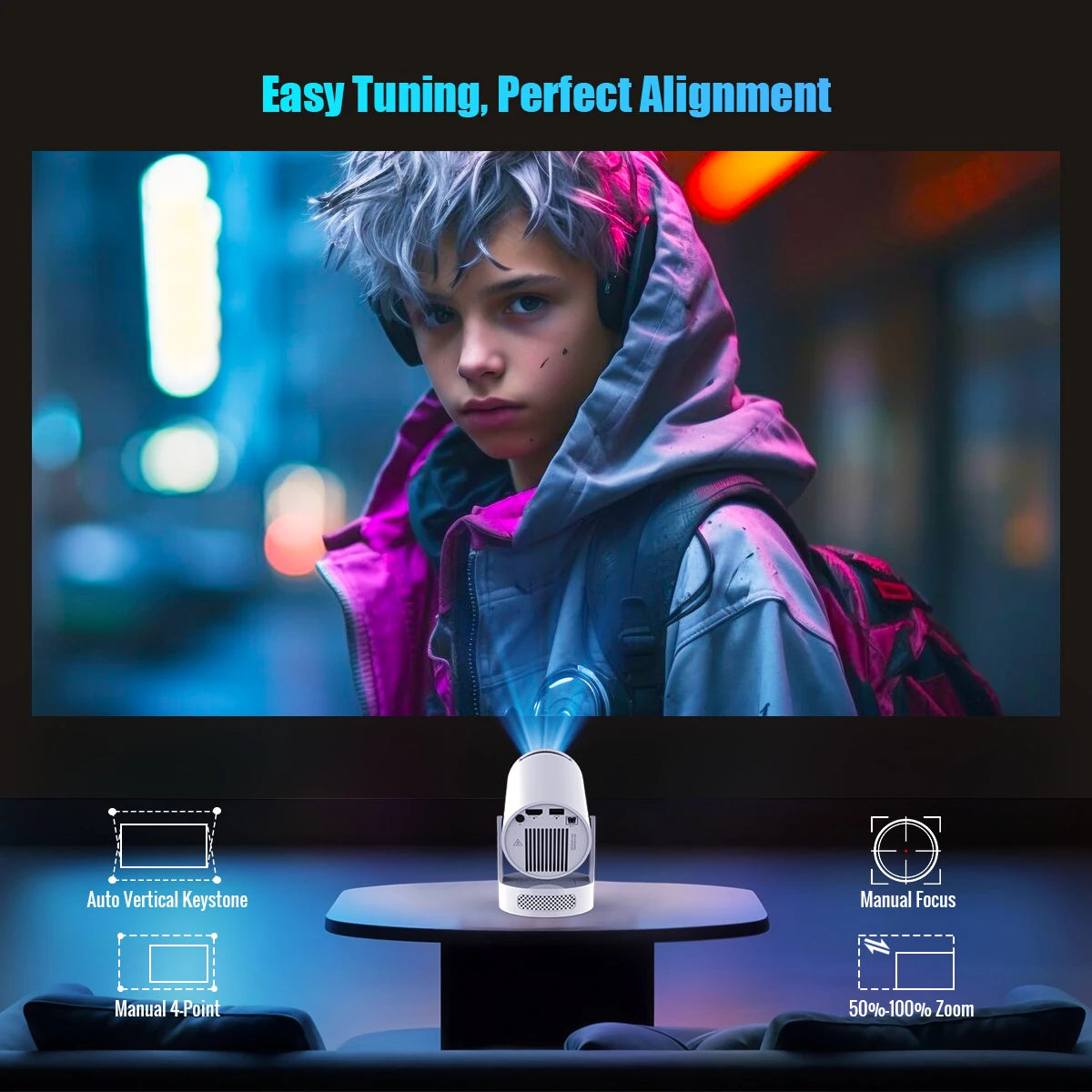 Magcubic HY300 Projector 8000 Lumens Home Theater WiFi Bluetooth Speaker