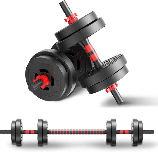 Adjustable Dumbbell And Barbell Set For Home Fitness Exercises With Weight