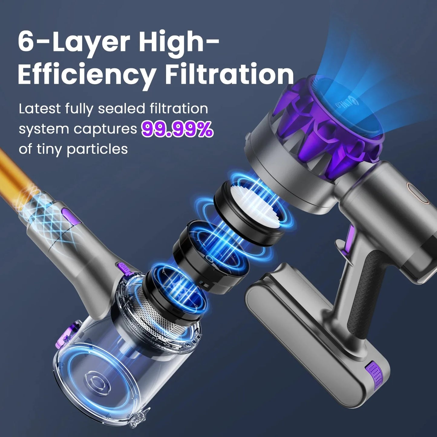 Inse S3P Cordless Stick Vacuum 45Kpa Handheld HEPA Self Standing