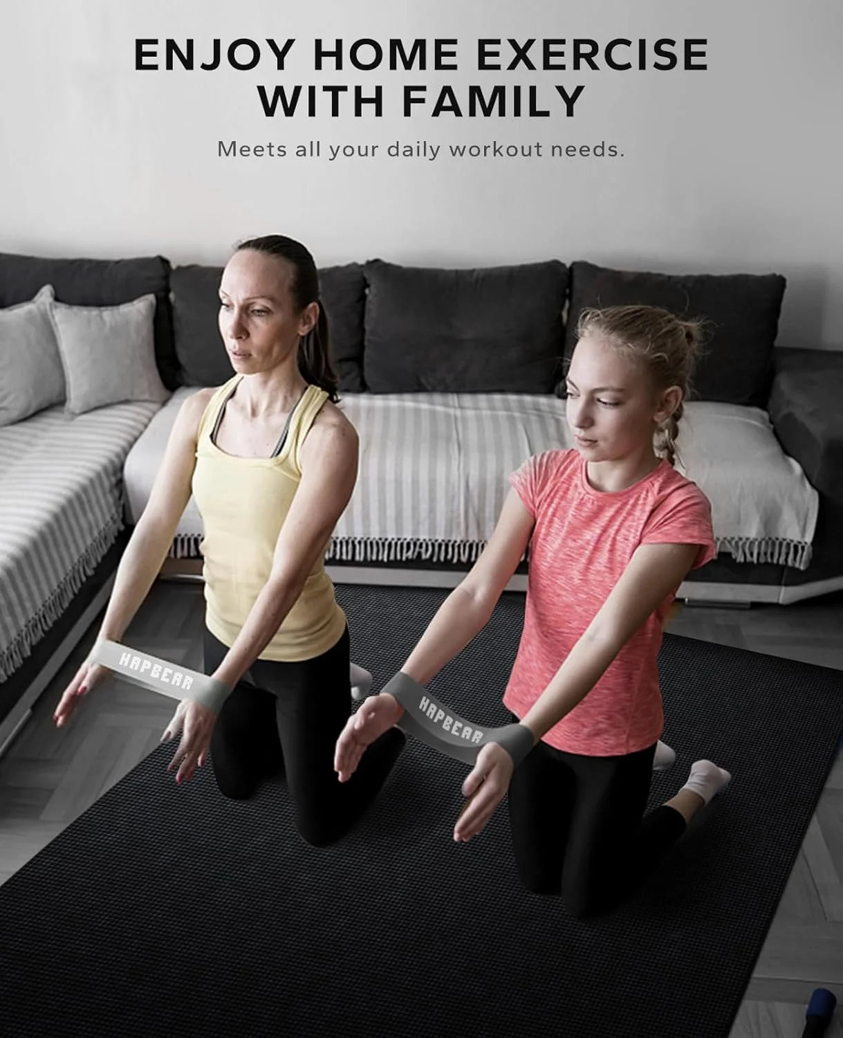 HAPBEAR Exercise Mat Non Slip Durable Thick Workout Yoga Gym