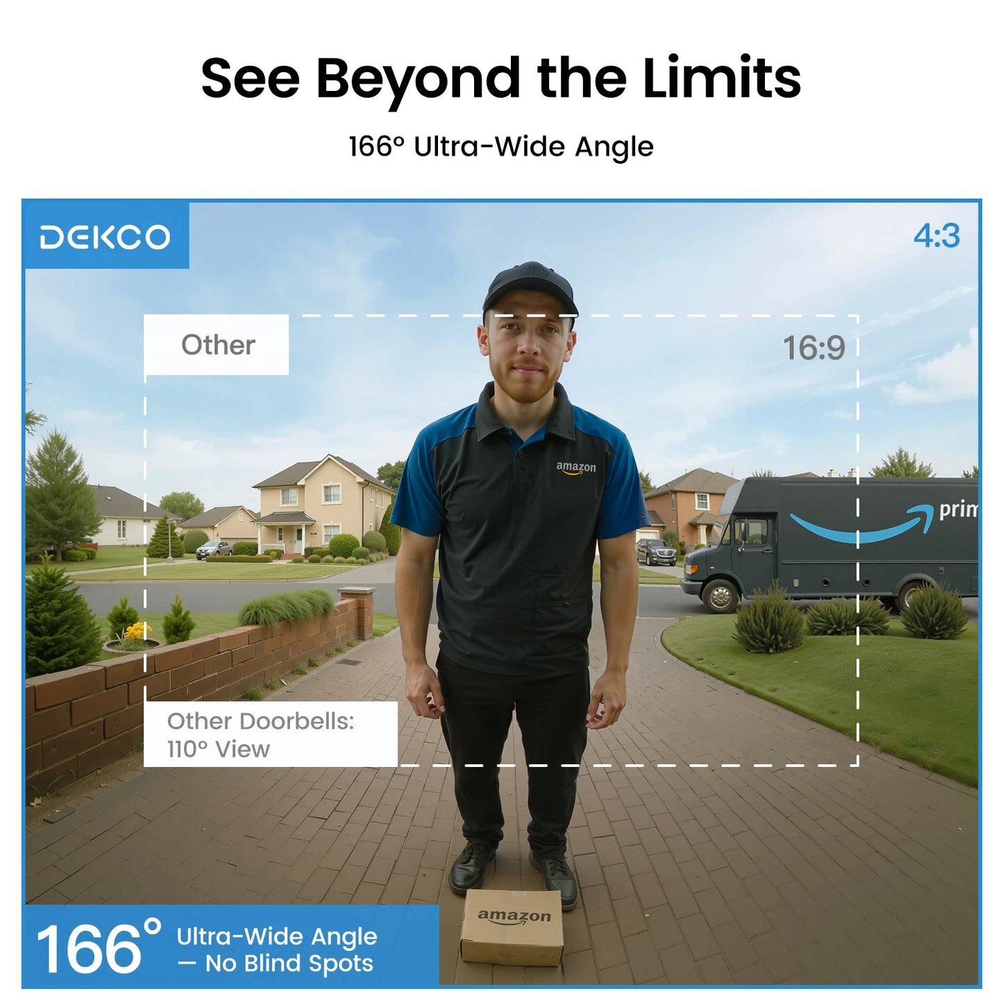 Dekco 3MP Wireless Smart Video Doorbell With AI Detection