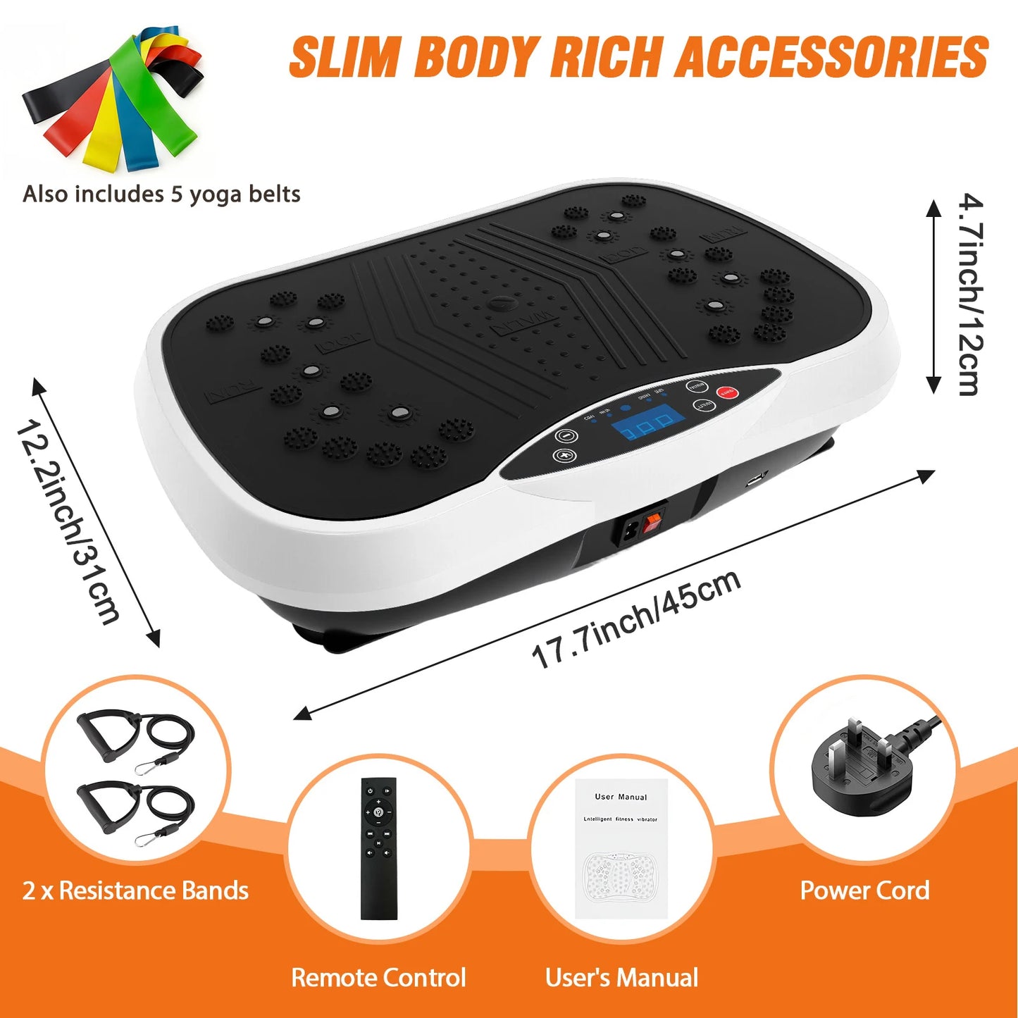 Portable Vibration Plate Exercise Machine Full Body Workout Weight Loss
