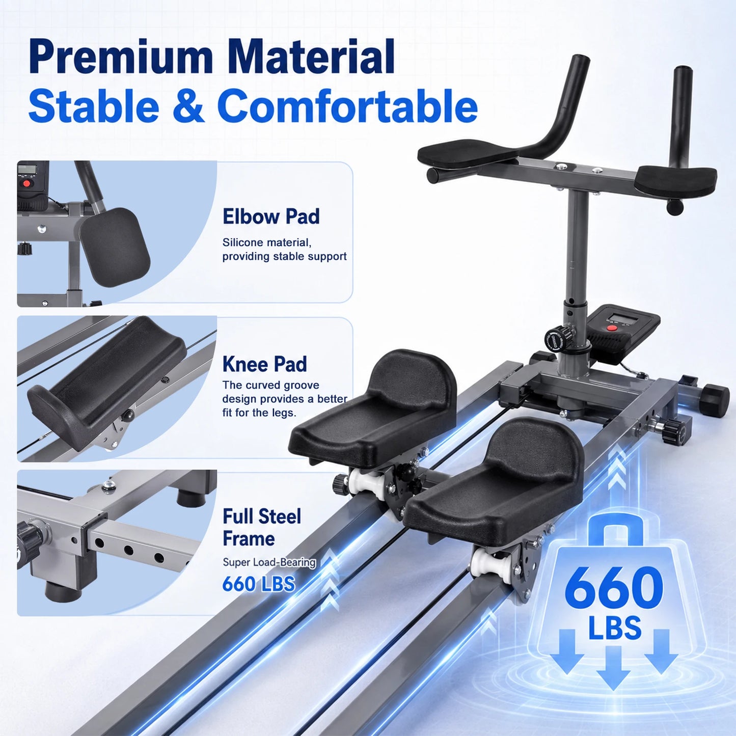 Adjustable Back Stretcher Crawling Machine Counter Home Gym Fitness Training