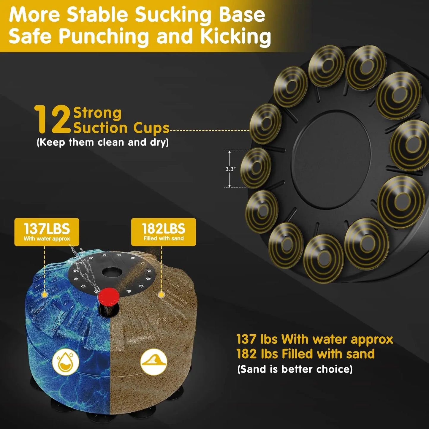 Lekaro Standing Boxing Post Sandbag With Suction Cup And Gloves