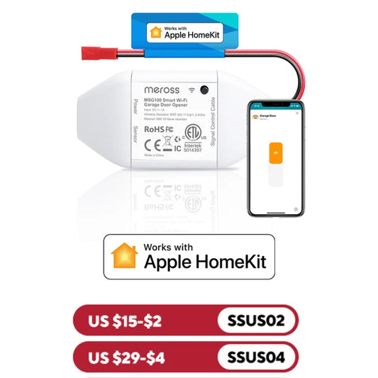 Meross Smart WiFi Garage Door Opener HomeKit Alexa Google Assistant