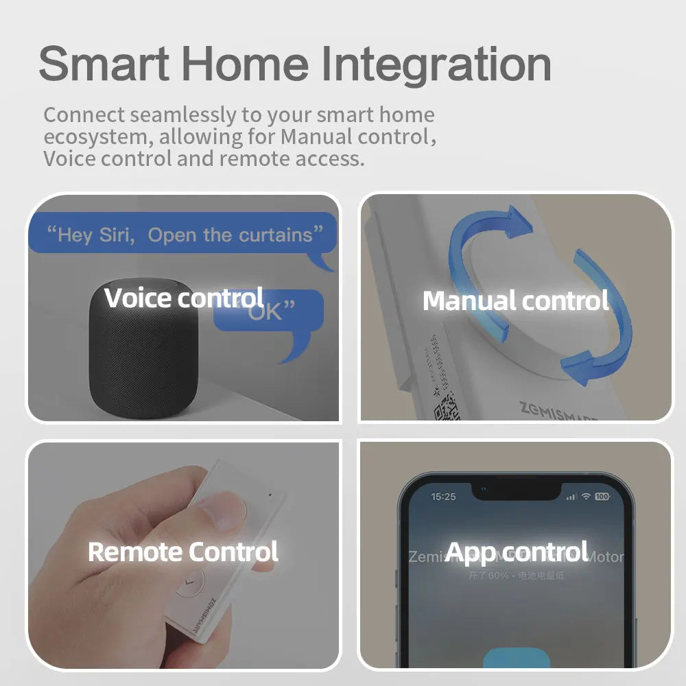 Zemismart Smart Roller Shade Driver Matter Thread Compatible Alexa HomeKit