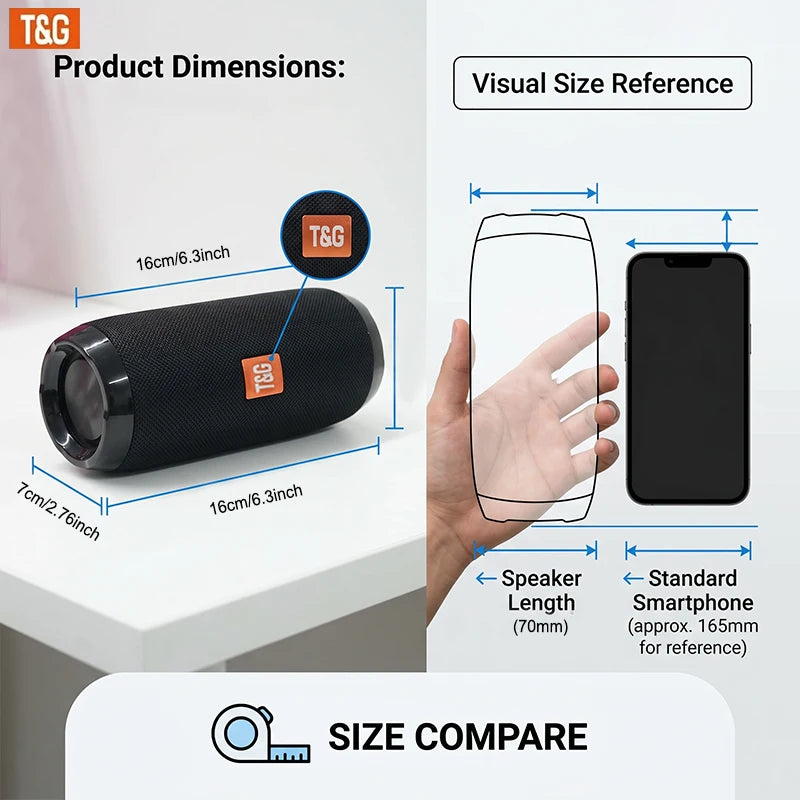 TG Portable Bluetooth Speaker With Waterproof Build And Stereo Sound