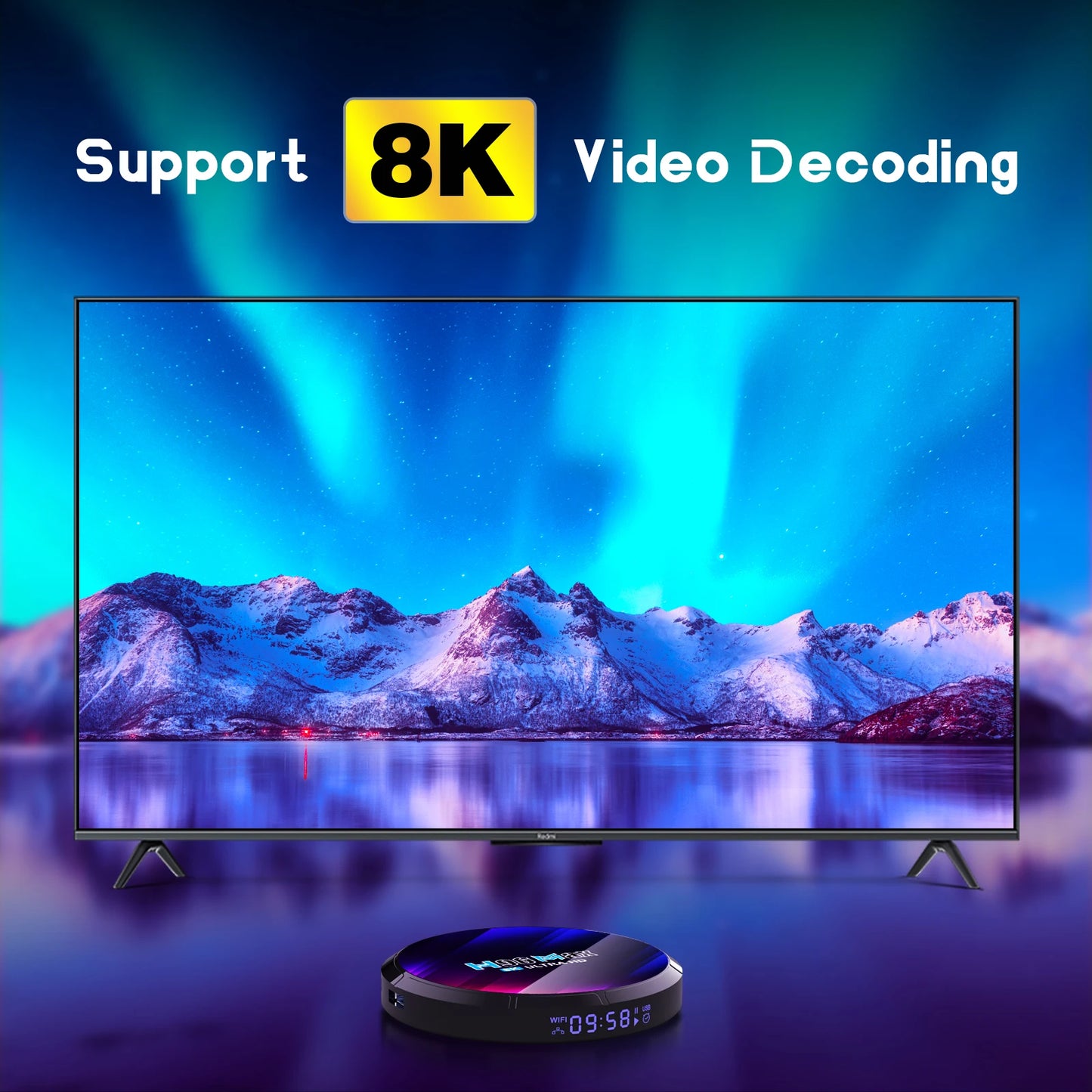 H96 Android 13 Smart TV Quad Core WiFi6 8K UHD