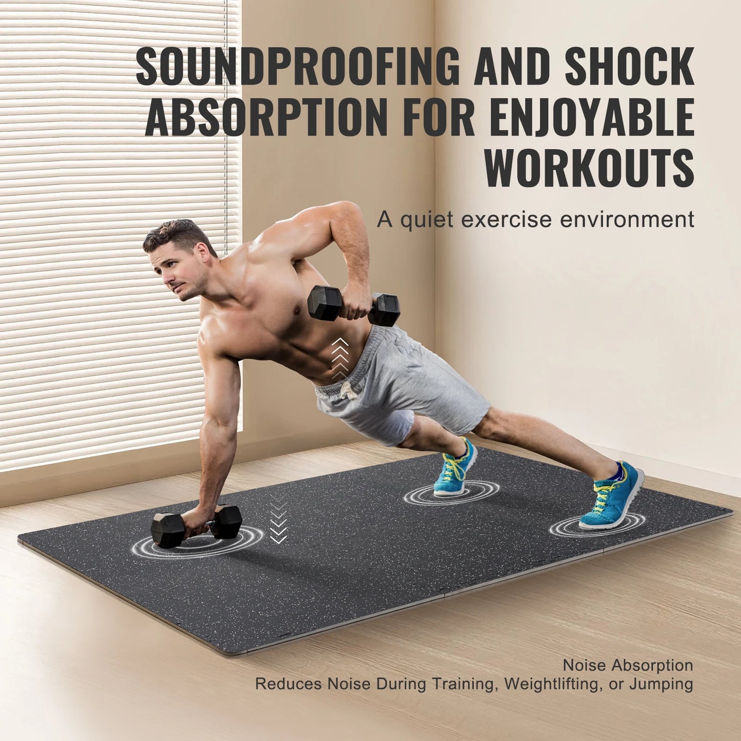 SucceBuy EVA Foam Interlocking Floor Mats For Home Gym Workout