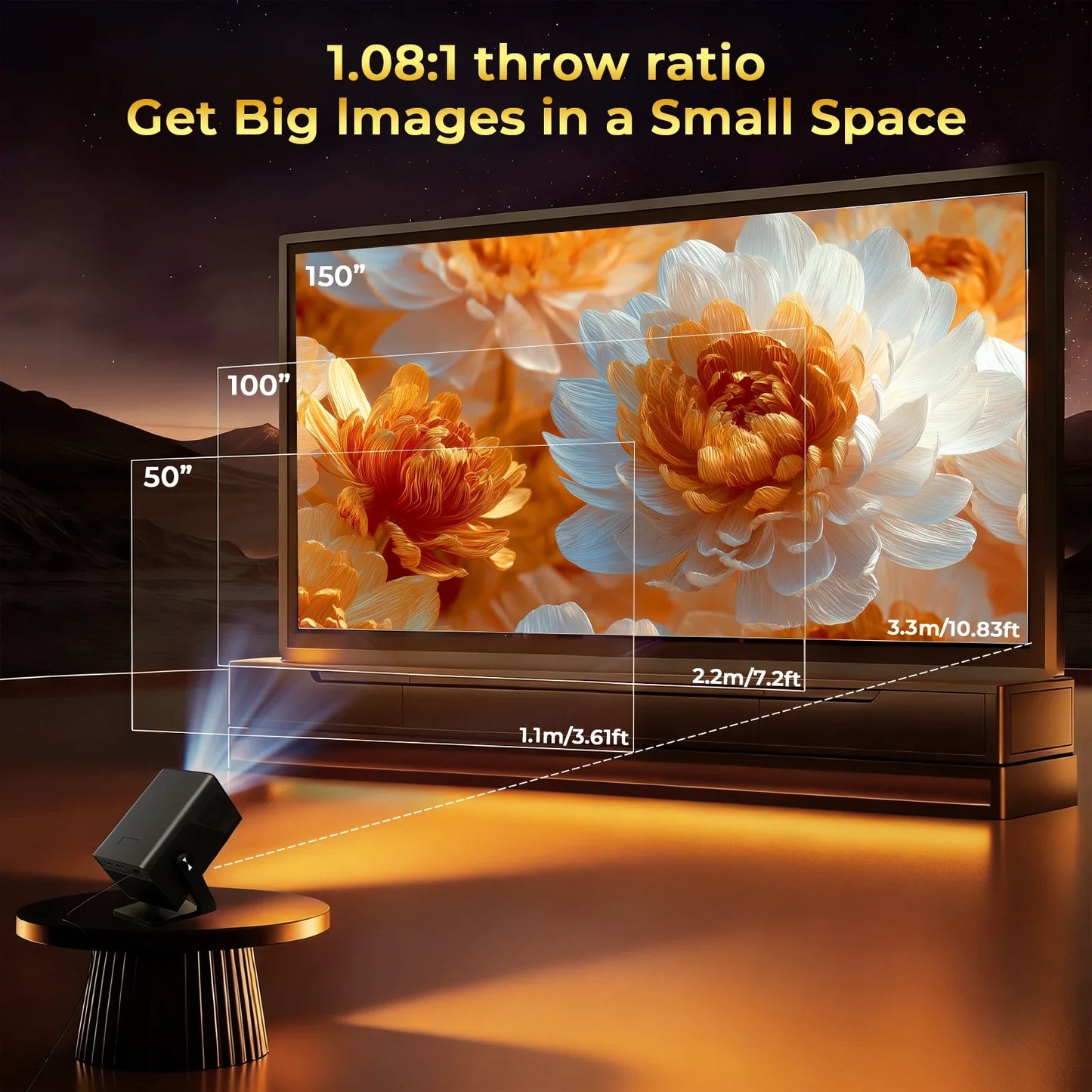 LynCast Android 14 AI Smart Projector With Auto Focus