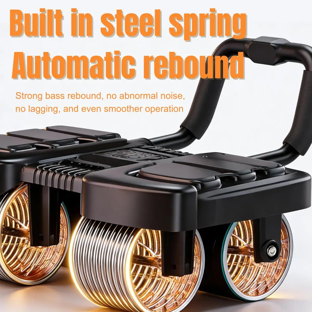 Automatic Rebound Four Wheel Ab Roller And Knee Mat