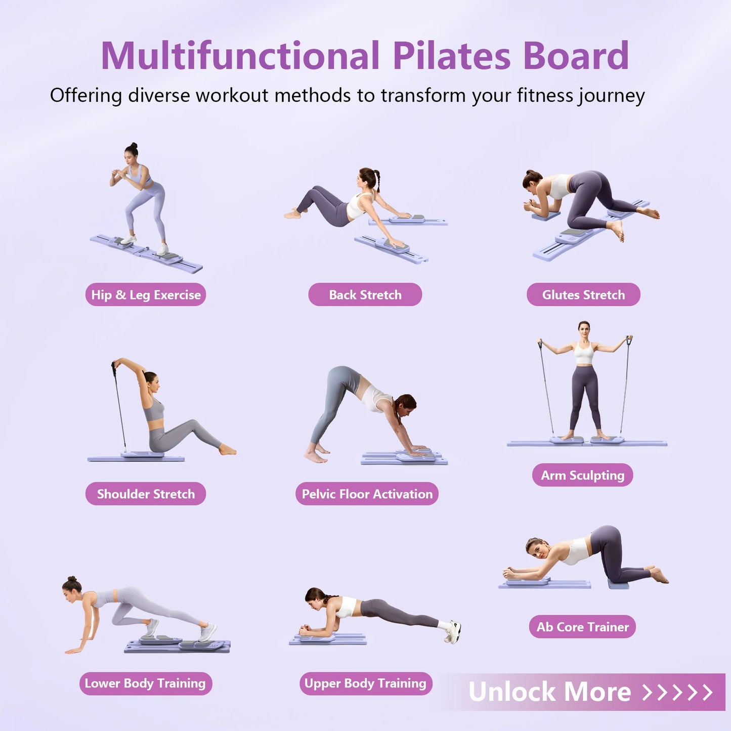 Upgraded 7 In 1 Portable Pilates Reformer Set By Wsuel