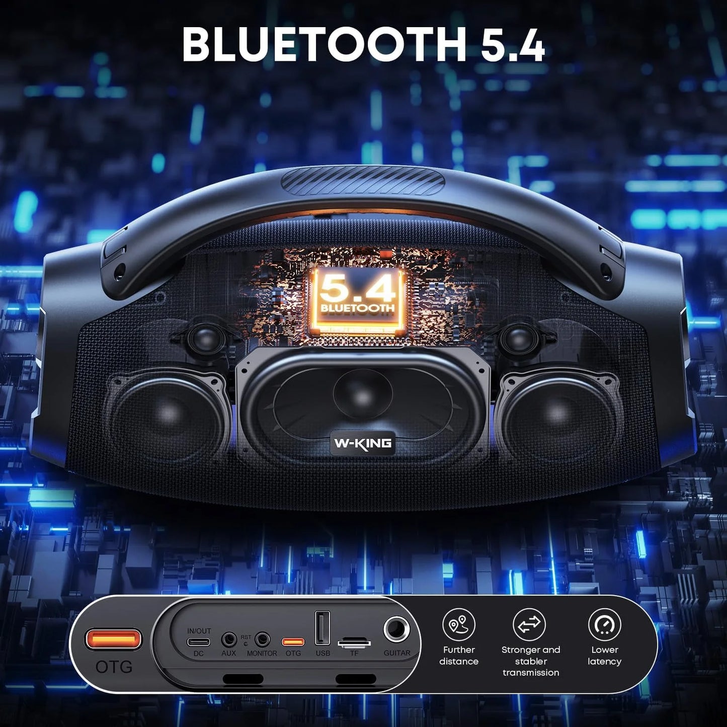 W-KING 330W Wireless Bluetooth Speaker IPX7 Waterproof Strong Bass Output