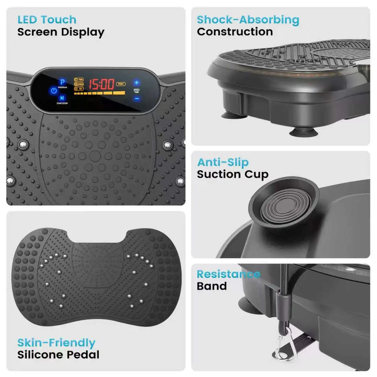 Smart Vibration Plate Exercise Machine With LED Light Strip