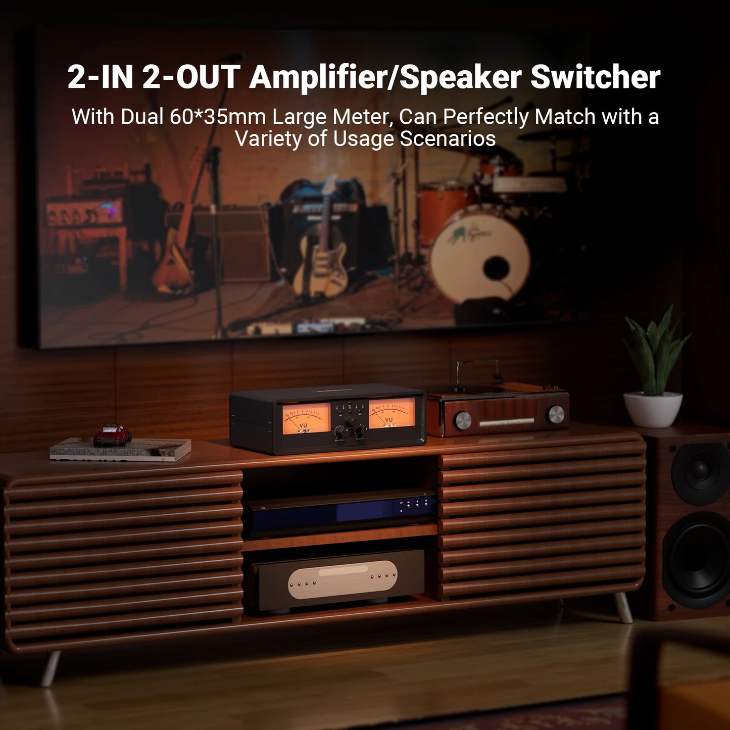 Neohipo ET30 Amplifier Speaker Selector With VU Meter Display Panel