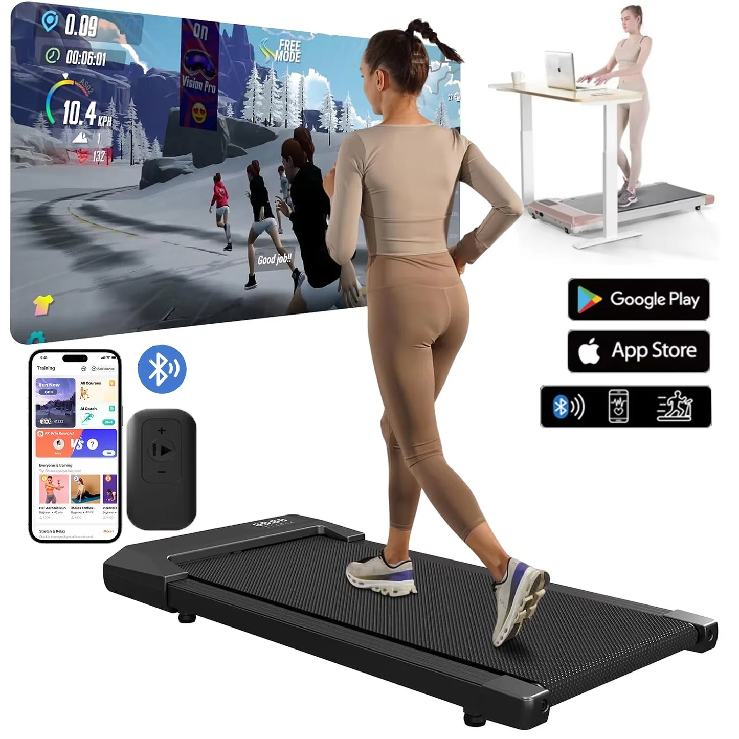 Superun 2.5HP Electric Treadmill For Home Use With LCD Display